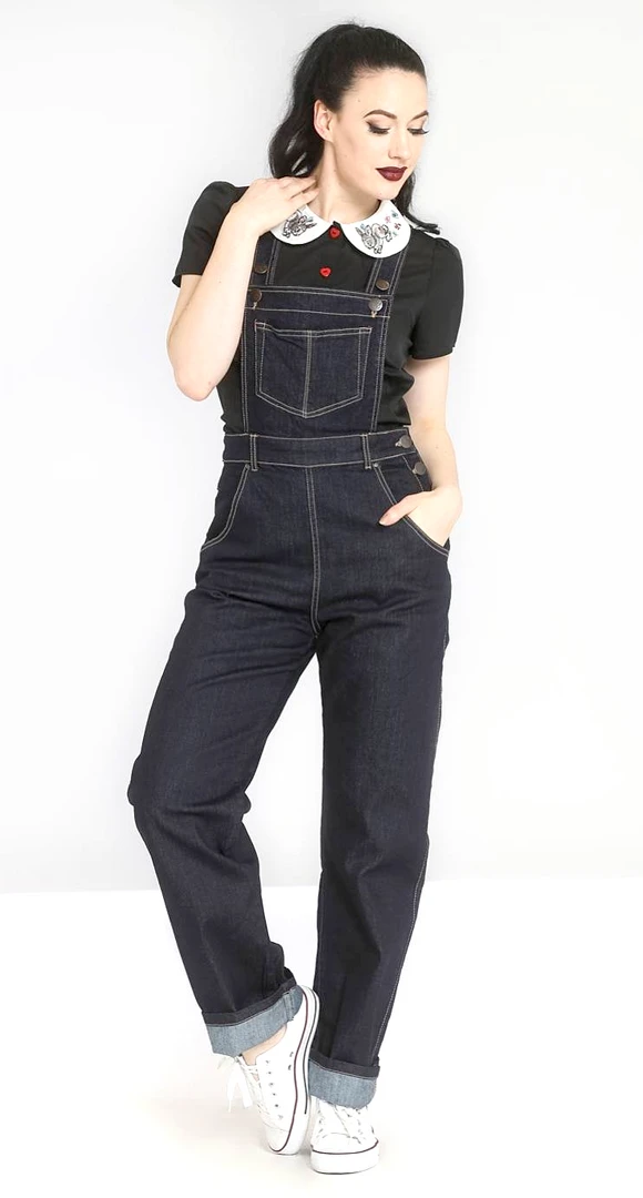 HELL BUNNY ELLY MAY DENIM DUNGAREE NAVY Shop Sour+Plus 4 HELL BUNNY ELLY MAY DENIM DUNGAREE NAVY Shop Sour+Plus