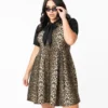 Shop Sour+Plus SMAK PARLOUR LEOPARD & BLACK EMPOWER HOUR FIT & FLARE DRESS