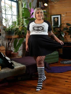 SOURPUSS SPOOKY VIBES RAGLAN SKATER DRESS