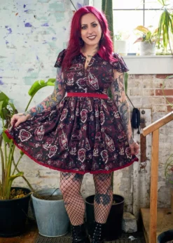 What's New SOURPUSS CAT LADY LYDIA DRESS