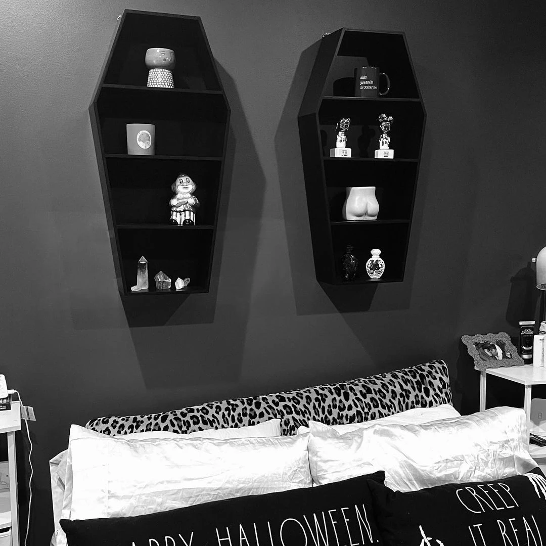 SOURPUSS MEGA COFFIN SHELF 31" Haunted Homewares 4 SOURPUSS MEGA COFFIN SHELF 31" Haunted Homewares
