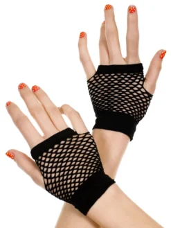 None THICK DIAMOND FISHNET GLOVES BLACK Accessories