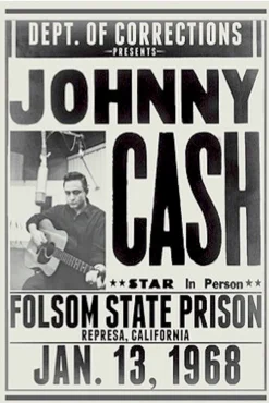 None Homewares JOHNNY CASH FOLSOM STATE PRISON POSTER
