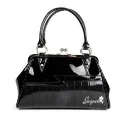 Shop Sourpuss SOURPUSS SHOCK ME HANDBAG BLACK