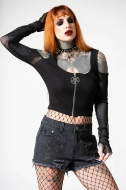 KILLSTAR ALCHEMILLE DENIM SHORTS What's New