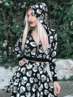 SOURPUSS SKULL DUGGERY CROPPED HOODIE Shop Sour+Plus
