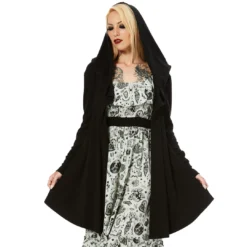 Shop Sour+Plus SOURPUSS HOODED CARDIGAN BLACK