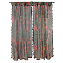 Haunted Homewares SOURPUSS ROSE GARDEN WINDOW CURTAINS