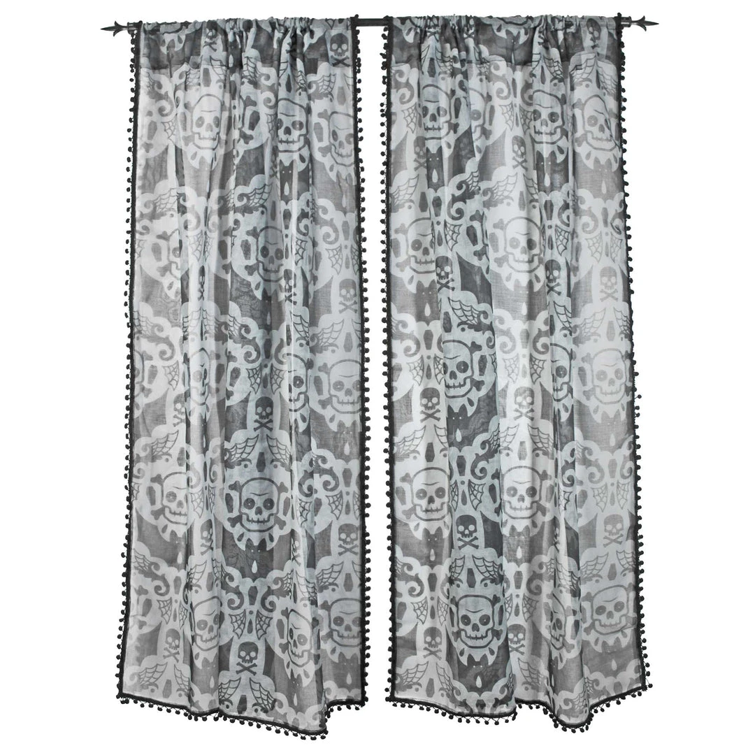 Haunted Homewares SOURPUSS SPOOKY DAMASK WINDOW CURTAINS 3 Haunted Homewares SOURPUSS SPOOKY DAMASK WINDOW CURTAINS