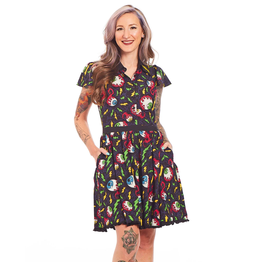 SOURPUSS ELECTRIC EYEBALLS LYDIA DRESS Neon Dreams 9 SOURPUSS ELECTRIC EYEBALLS LYDIA DRESS Neon Dreams