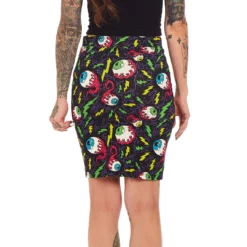 SOURPUSS ELECTRIC EYEBALLS MIDI SKIRT
