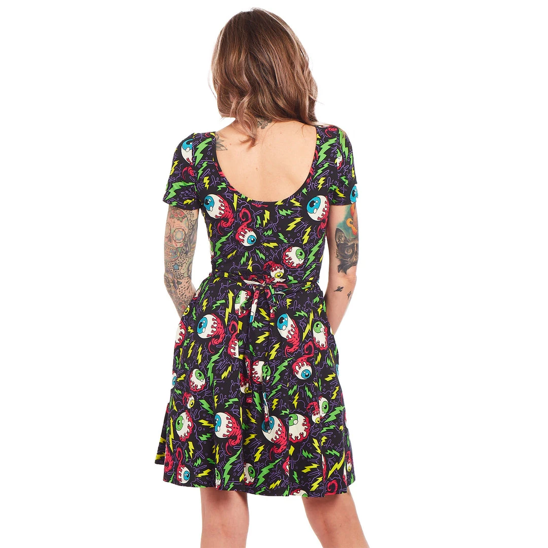Neon Dreams SOURPUSS ELECTRIC EYEBALLS SKATER DRESS 6 Neon Dreams SOURPUSS ELECTRIC EYEBALLS SKATER DRESS