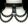 None Accessories HANGING CHAIN 3 STRAP CHOKER BLACK 1 None Accessories HANGING CHAIN 3 STRAP CHOKER BLACK