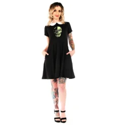 Neon Dreams GHOUL TROUBLE ROUND COLLAR SKULL DRESS 9 Neon Dreams GHOUL TROUBLE ROUND COLLAR SKULL DRESS