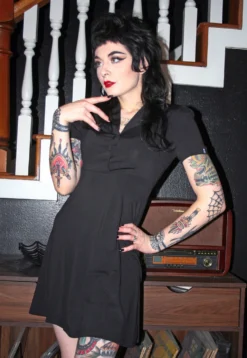 What's New SOURPUSS BLACK ROSIE DRESS