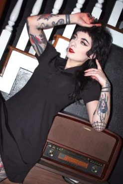 What's New SOURPUSS BLACK ROSIE DRESS