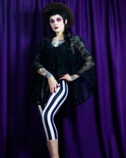 SOURPUSS STRIPED KNIT CAPRIS BLK/WHT What's New