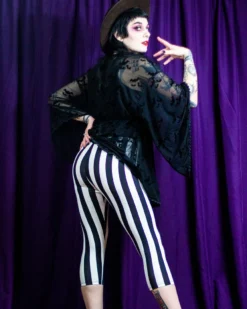 SOURPUSS STRIPED KNIT CAPRIS BLK/WHT What's New 7 SOURPUSS STRIPED KNIT CAPRIS BLK/WHT What's New