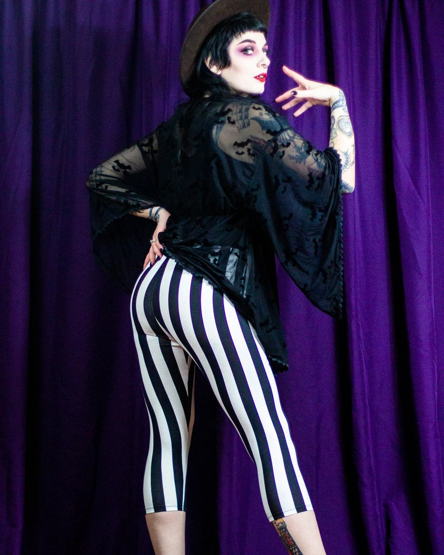 SOURPUSS STRIPED KNIT CAPRIS BLK/WHT What's New 5 SOURPUSS STRIPED KNIT CAPRIS BLK/WHT What's New