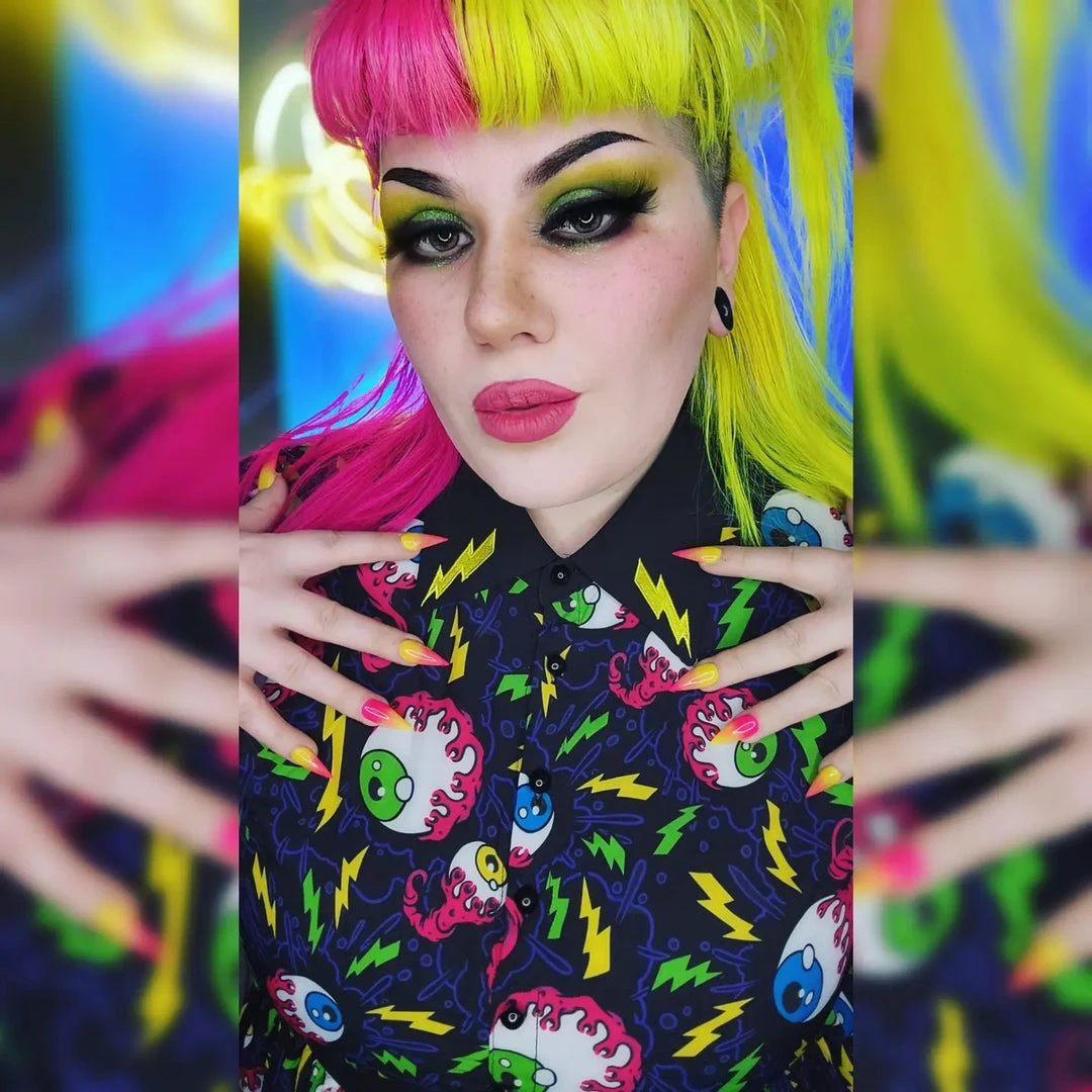 SOURPUSS ELECTRIC EYEBALLS LYDIA DRESS Neon Dreams 10 SOURPUSS ELECTRIC EYEBALLS LYDIA DRESS Neon Dreams