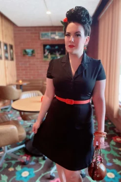 What's New SOURPUSS BLACK ROSIE DRESS