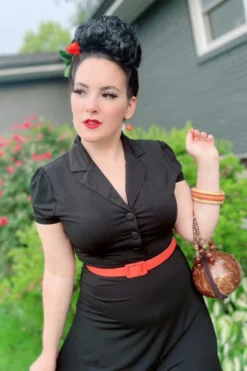 What's New SOURPUSS BLACK ROSIE DRESS