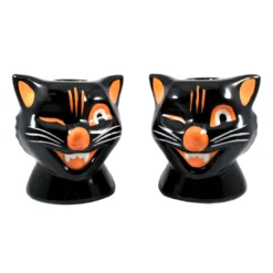 Haunted Homewares SOURPUSS BLACK CAT CANDLE HOLDERS