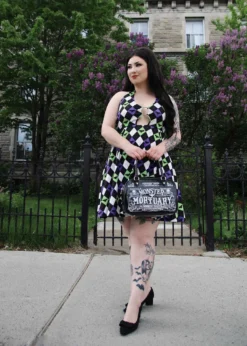 SOURPUSS BAT ARGYLE PEEKABOO HALTER DRESS 15 SOURPUSS BAT ARGYLE PEEKABOO HALTER DRESS