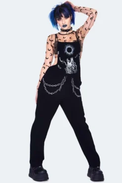 JAWBREAKER WOLF PRINT OVERSIZED OVERALLS Apparel