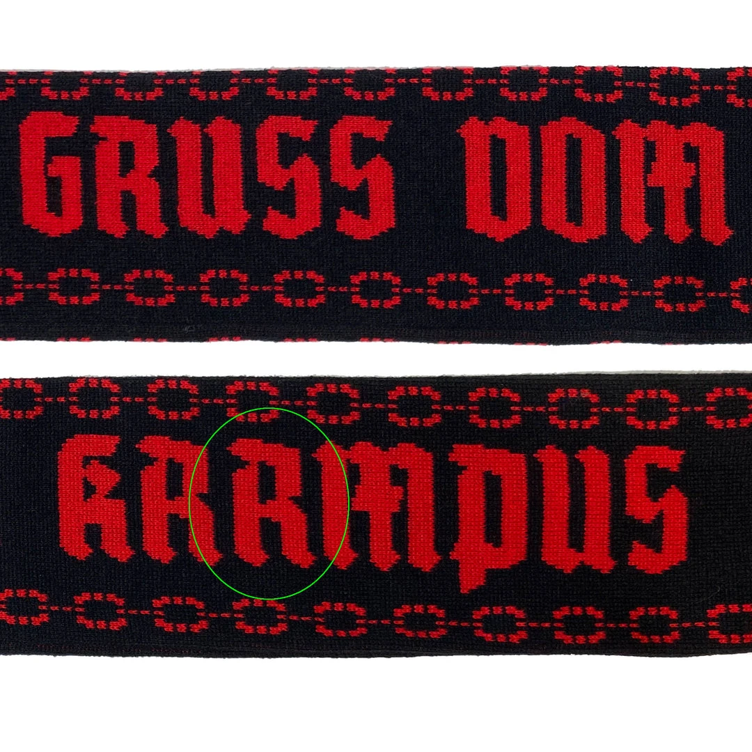 SOURPUSS KRAMPUS KNIT SCARF SCRATCH & DENT Save Big 5 SOURPUSS KRAMPUS KNIT SCARF SCRATCH & DENT Save Big