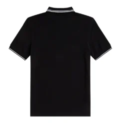 FRED PERRY TWIN TIPPED POLO SHIRT BLK/WHT