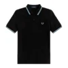 Apparel FRED PERRY TWIN TIPPED POLO SHIRT BLK/WHT/SKY