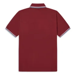 FRED PERRY TWIN TIPPED POLO SHIRT MAROON/WHT/ICE 7 FRED PERRY TWIN TIPPED POLO SHIRT MAROON/WHT/ICE