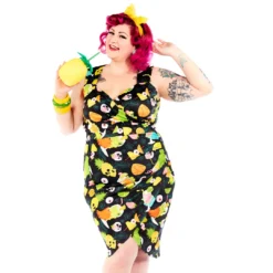 SOURPUSS MONSTER LUAU TIKI DRESS