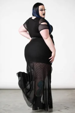 KILLSTAR PARAGON FISHNET MAXI SKIRT