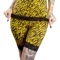 SOURPUSS HI WAIST PIZZAZZ SHORTS YELLOW ZEBRA 11 SOURPUSS HI WAIST PIZZAZZ SHORTS YELLOW ZEBRA