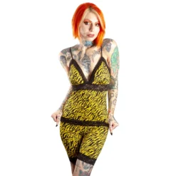 SOURPUSS PIZZAZZ CAMI TANKTOP YELLOW ZEBRA Neon Dreams