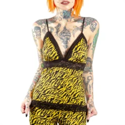 SOURPUSS PIZZAZZ CAMI TANKTOP YELLOW ZEBRA Neon Dreams