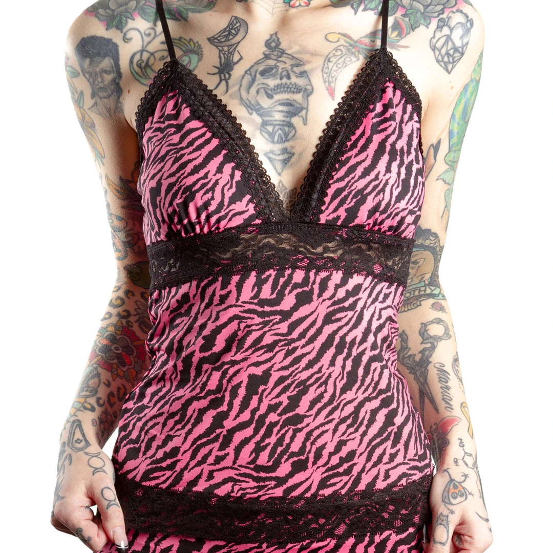 Neon Dreams SOURPUSS PIZZAZZ CAMI TANKTOP PINK ZEBRA 8 Neon Dreams SOURPUSS PIZZAZZ CAMI TANKTOP PINK ZEBRA