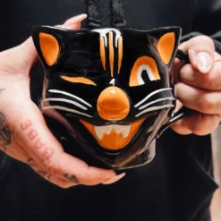 SOURPUSS BLACK CAT MUG Haunted Homewares