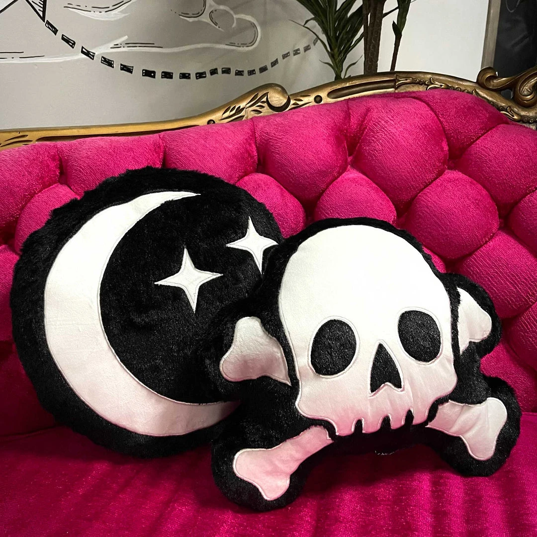Haunted Homewares SOURPUSS FURRY MOON & STARS PILLOW 5 Haunted Homewares SOURPUSS FURRY MOON & STARS PILLOW