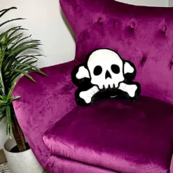 Haunted Homewares SOURPUSS FURRY SKULL & BONES PILLOW 9 Haunted Homewares SOURPUSS FURRY SKULL & BONES PILLOW