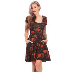 Shop Sour+Plus SOURPUSS ROSE GARDEN SKATER DRESS