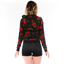 SOURPUSS ROSE GARDEN CROPPED HOODIE
