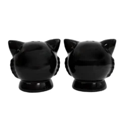 Haunted Homewares SOURPUSS BLACK CAT SALT & PEPPER SHAKERS