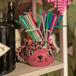 SOURPUSS PINK LEOPARD CAT MUG