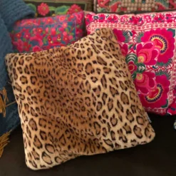 SOURPUSS VELVET LEOPARD SQUARE PILLOW