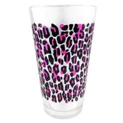 Back In Stock SOURPUSS PINK LEOPARD PINT GLASS