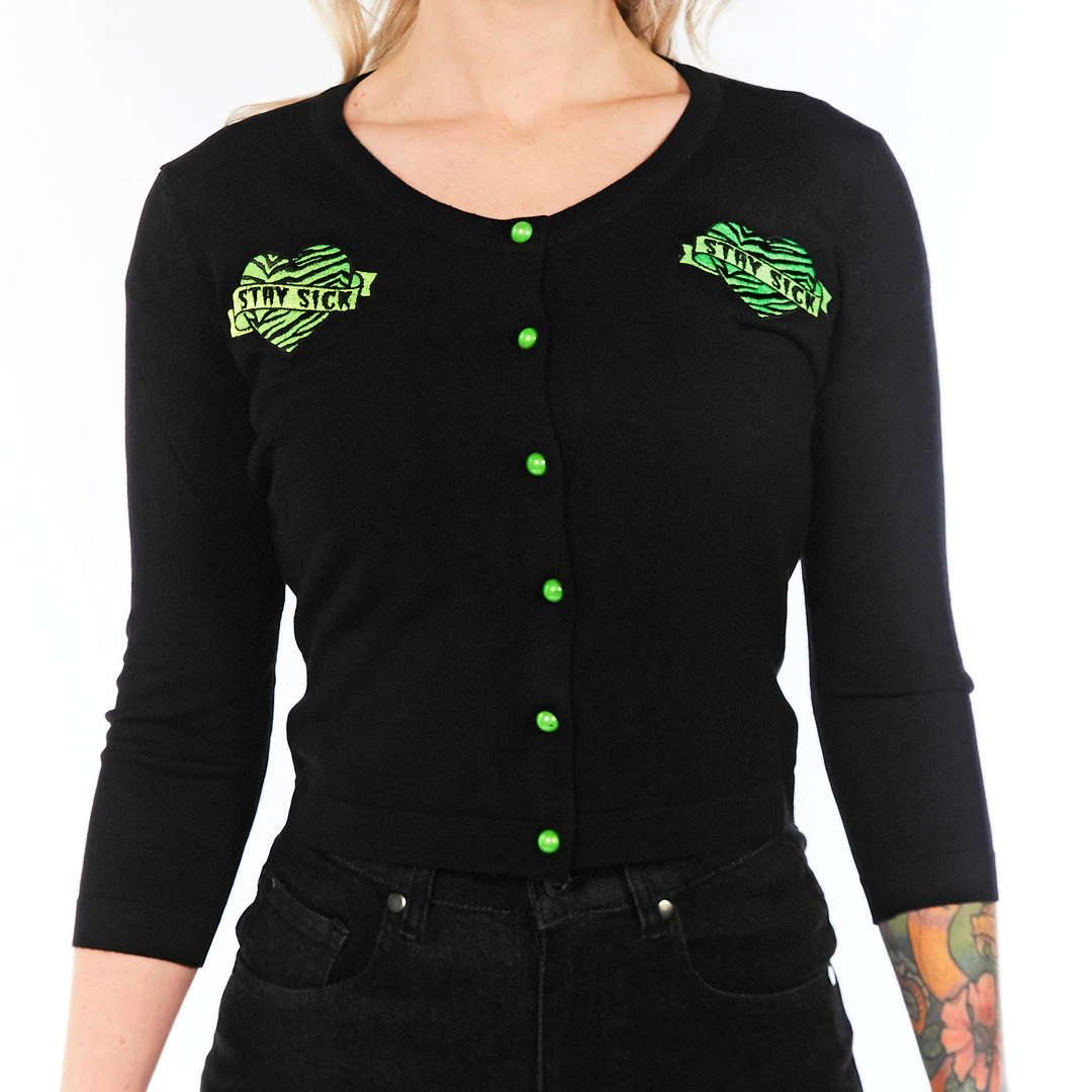 SOURPUSS STAY SICK CROPPED CARDIGAN Neon Dreams 6 SOURPUSS STAY SICK CROPPED CARDIGAN Neon Dreams