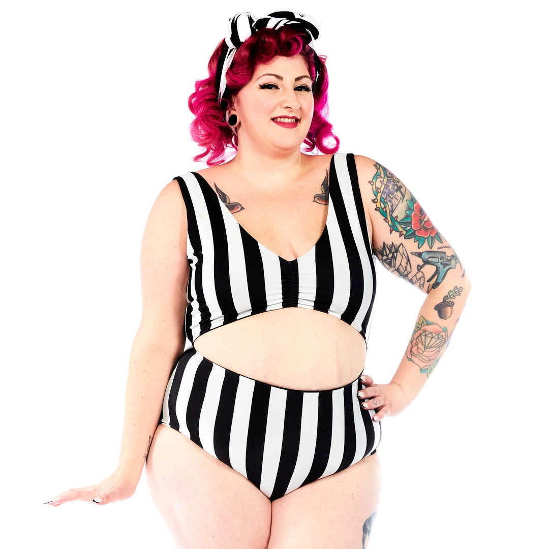 SOURPUSS STRIPES BLACK/WHITE MONOKINI What's New 6 SOURPUSS STRIPES BLACK/WHITE MONOKINI What's New